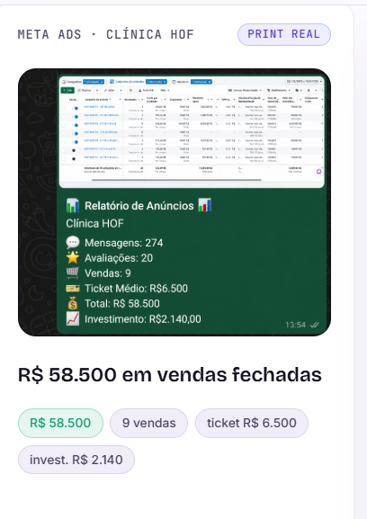 R$ 58.500 em vendas fechadas