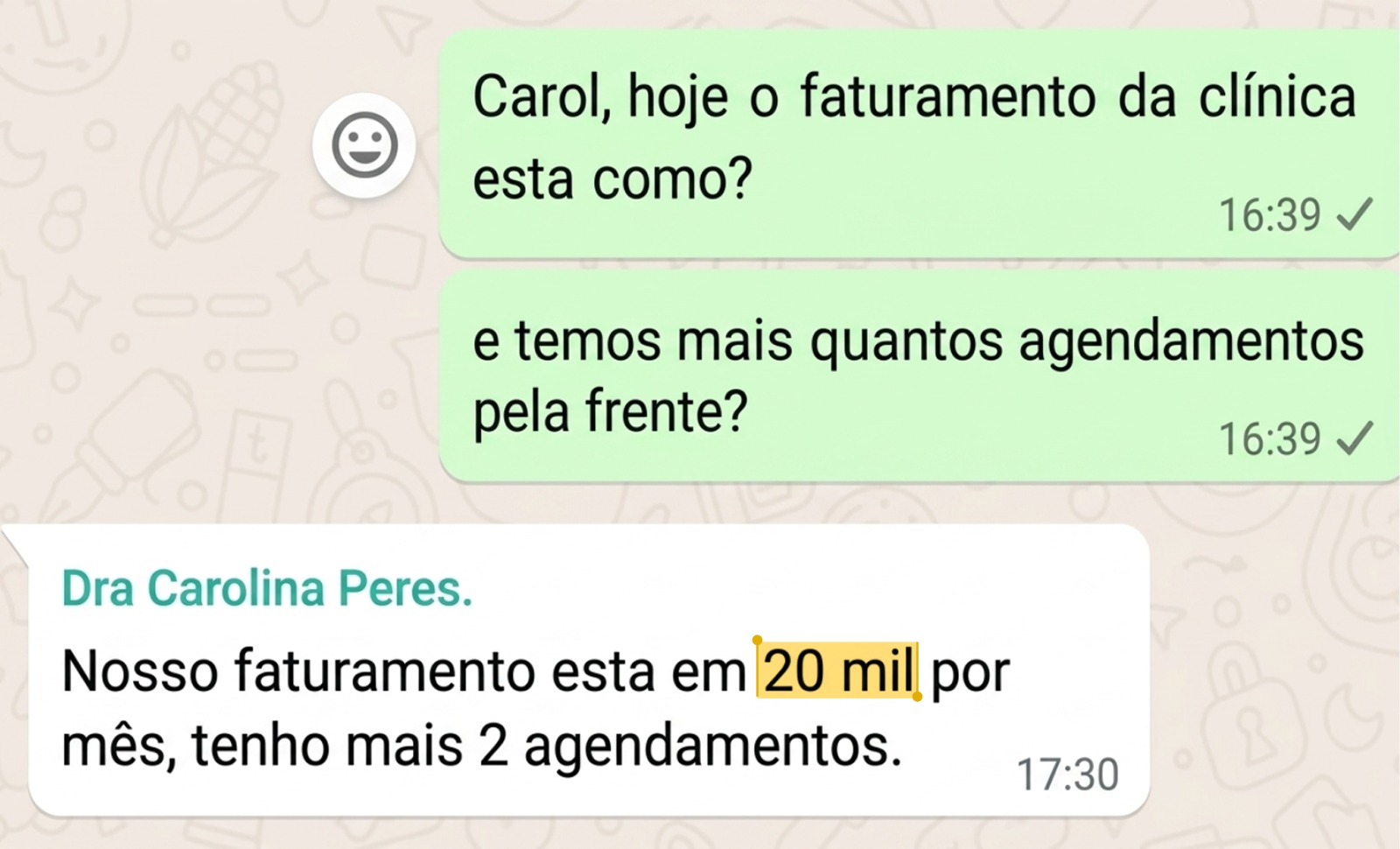 R$ 20 mil por mês + agendamentos
