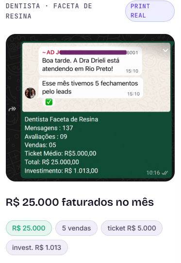 R$ 25.000 faturados no mês